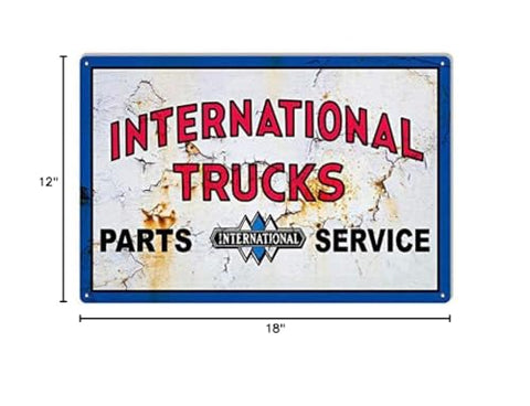 International Trucks Vintage Reproduction Garage Shop Metal Sign 12×18