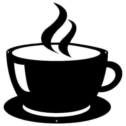 ArtFuzz Coffee Mug Cut Out Wall Decor Silhouette Metal Sign 12×12