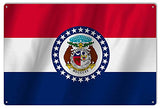 Missouri State Flag Reproduction Metal Sign 12x18