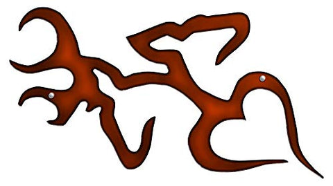 Buck Doe Head Symbol Cut Out Faux Copper Finish Metal Sign 6.5×12