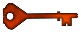 Key Laser Cut Out Faux Copper Finish Metal Sign 5x13.5