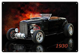 1930 Ford Coupe Hot Rod Classic Car Metal Sign by Artist Bob Kramer