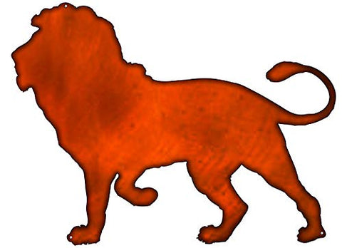 Lion Laser Cut Out Faux Copper Finish Metal Sign 20.5×28