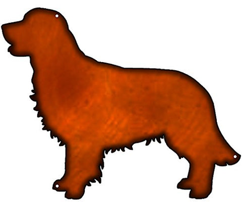 Dog Golden Retriever Metal Silhouette With Faux Copper Finish 13.5x17