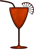 Cocktail Drink Laser Cut Out Faux Copper Finish Metal Sign 8.5x12
