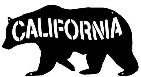 California Bear Laser Cut Out Wall Decor Silhouette Metal Sign 7.5×14