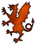 Dragon Laser Cut Out Faux Copper Metal Sign 11.5x14.5