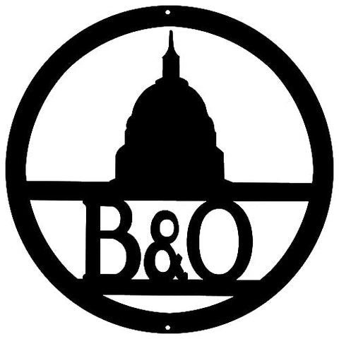 B&O Railroad Laser Cut Out Herald Silhouette Metal Sign 14.5×14.5