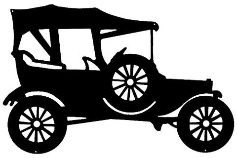 Model T Laser Cut Out Wall Decor Silhouette Metal Sign 15.5×23.5