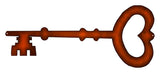 Heart Key Laser Cut Out Faux Copper Finish Wall Art Metal Sign 6.5×15.5