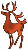 Deer Cut Out Faux Copper Finish Wall Decor Metal Sign 14.5×26