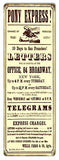 ArtFuzz Pony Express 10 Days to San Francisco Repro’d. Metal Sign Nostalgic Mail Service