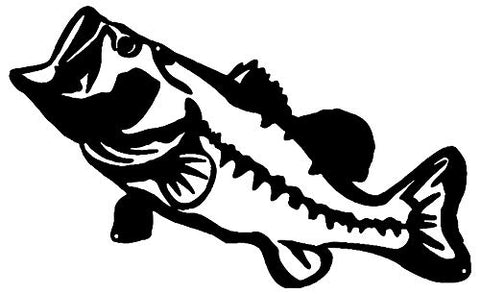 Bass Fish Laser Cut Out Silhouette Wall Art Metal Sign 14.5×23.5