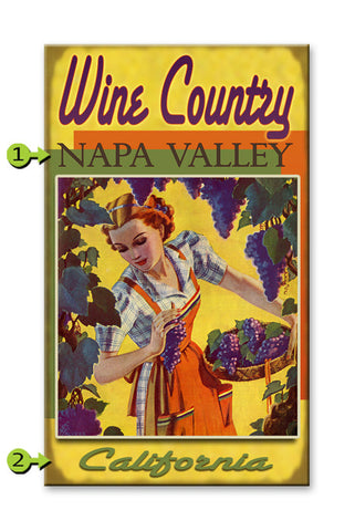 Wine Country Wood Sign 23x39