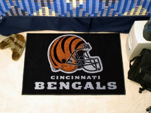 Cincinnati Bengals Rug 19x30 Starter Style Helmet Design
