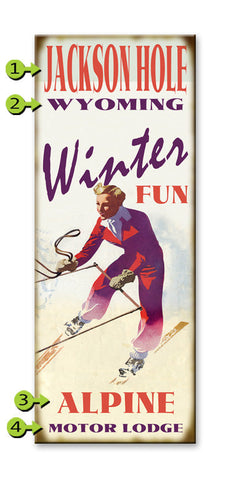 Winter Fun Wood Sign 17x44