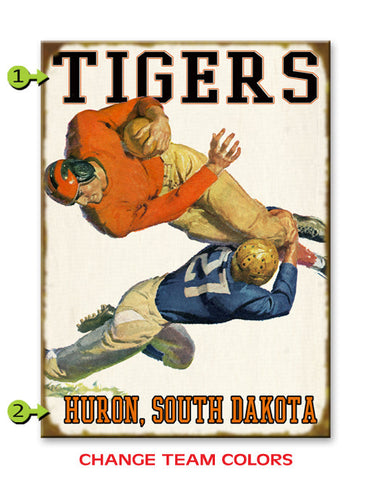 Football Tackle (Use line 3 for Jersey Color change) Metal 23x31