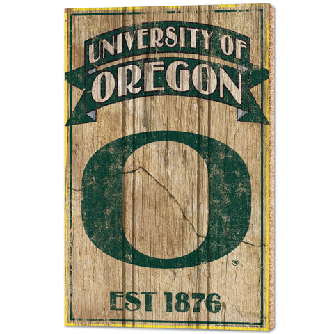 Oregon Ducks Sign 15x24 Wood Established
