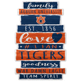 Auburn Tigers Sign 11x17 Wood Family Word