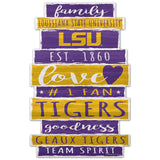 LSU Tigers Sign 11x17 Wood Family Word