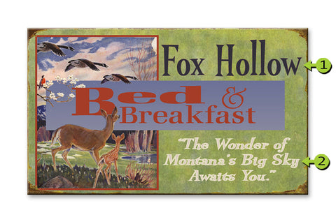 Bed & Breakfast Wood Sign 18x30