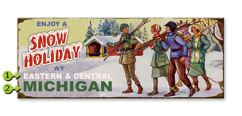 Enjoy a Snow Holiday Wood Sign 17x44