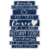 Penn State Nittany Lions Sign 11x17 Wood Family Word