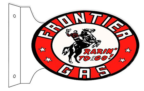 Frontier Gas Reproduction Flange Motor Oil Sign 12x18 Oval