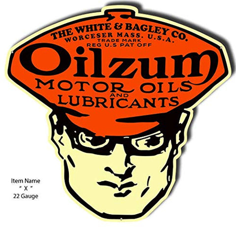 Motor Oil Oilzum Cut Out Garage Shop Reproduction Metal Sign 23×24