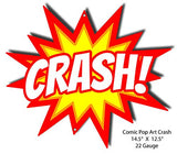 CRASH Comic Pop Art Laser Cut Out Nostalgic Metal Sign 12.5×14.5