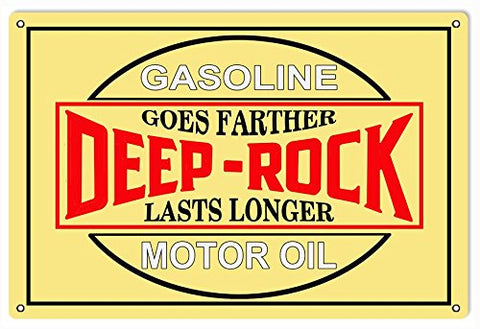 Deep Rock Gasoline Reproduction Motor Oil Metal Sign 18x30