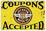 Johnson Motor Oil Reproduction Garage Shop Metal Sign 12×18