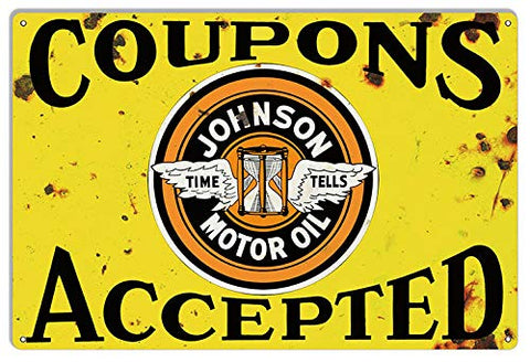 Johnson Motor Oil Reproduction Garage Shop Metal Sign 12×18