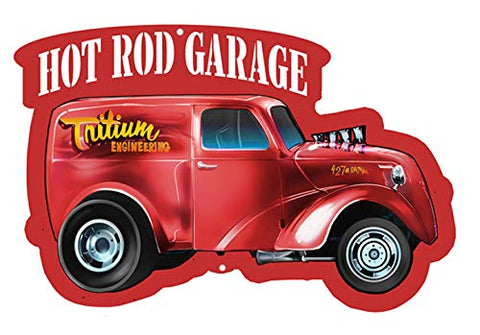 Hot Rod Tritium Cut Out 3D Effect Garage Art Metal Sign 13×20