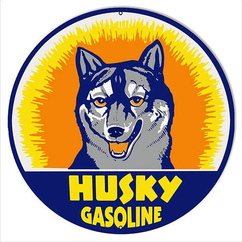 Husky Motor Oil Gas Station 18? Round Metal Garage Art Metal Sign Repro
