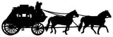Horse Drawn Carriage Cut Out Wall Decor Silhouette Metal Sign 11×35