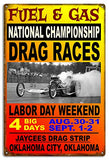 Oklahoma Drag Races Reproduction Motor Speedway Metal Sign 12×18