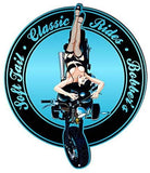 Motorcycle Soft Tail Pin Up Girl Metal Cut Out Sign By Bernard Oliver
