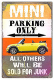 Mini Parking Only Metal Sign By Phil Hamilton 12×18