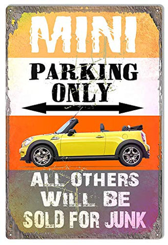 Mini Parking Only Metal Sign By Phil Hamilton 12×18
