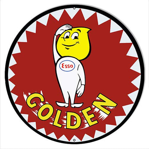 Esso Golden Gasoline Reproduction Metal Sign