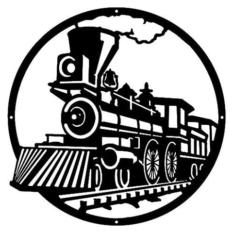 440 Train Engine Laser Cut Out Silhouette Rairlroad Metal Sign 14.5×14.5
