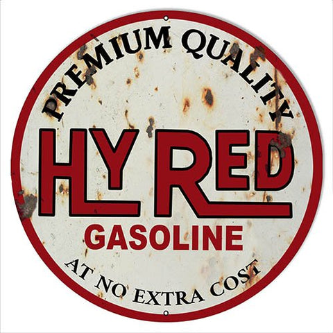 ArtFuzz Hy Red Motor Oil Reproduction Vintage Metal Sign 24 Round
