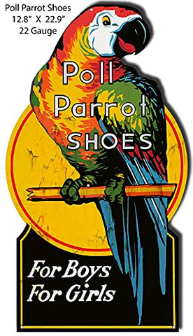 Poll Parrot Shoes Laser Cut Out Nostalgic Metal Sign 12.8×22.9