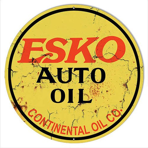 Esko Auto Oil Reproduction Vintage Garage Metal Sign 14×14 Round