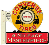 Converse Tires Reproduction Garage Shop Metal Flange Sign 18×19.9