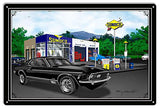 Mustang Car Black Garage Art Metal Sign By Rudy Edwards 18×30