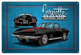 Corvette Sting Ray Black Garage Art Metal Sign By Rudy Edwards 12×18