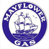 Mayflower Gasoline Reproduction Motor Oil Metal Sign 14×14 Round