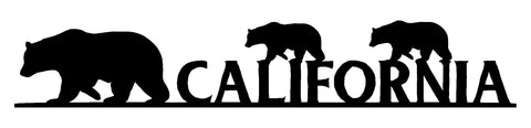 California Bears Cut Out Wall Decor Silhouette Metal Sign 2.5×14